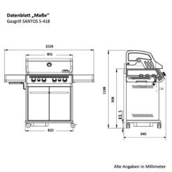 SANTOS S-418 Mit Seiten- & Heckbrenner, Edelstahl Inkl. Drehspieß, Rostheber & Silikonablage 25 SANTOS S-418 Mit Seiten- & Heckbrenner, Edelstahl Inkl. Drehspieß, Rostheber & Silikonablage -Napoleon Verkaufsgeschäft 9d80782c2d9ddafc6598e095376f7486